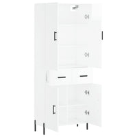 Credenza Bianco Lucido 69,5x34x180 cm in Legno Multistrato 3198155