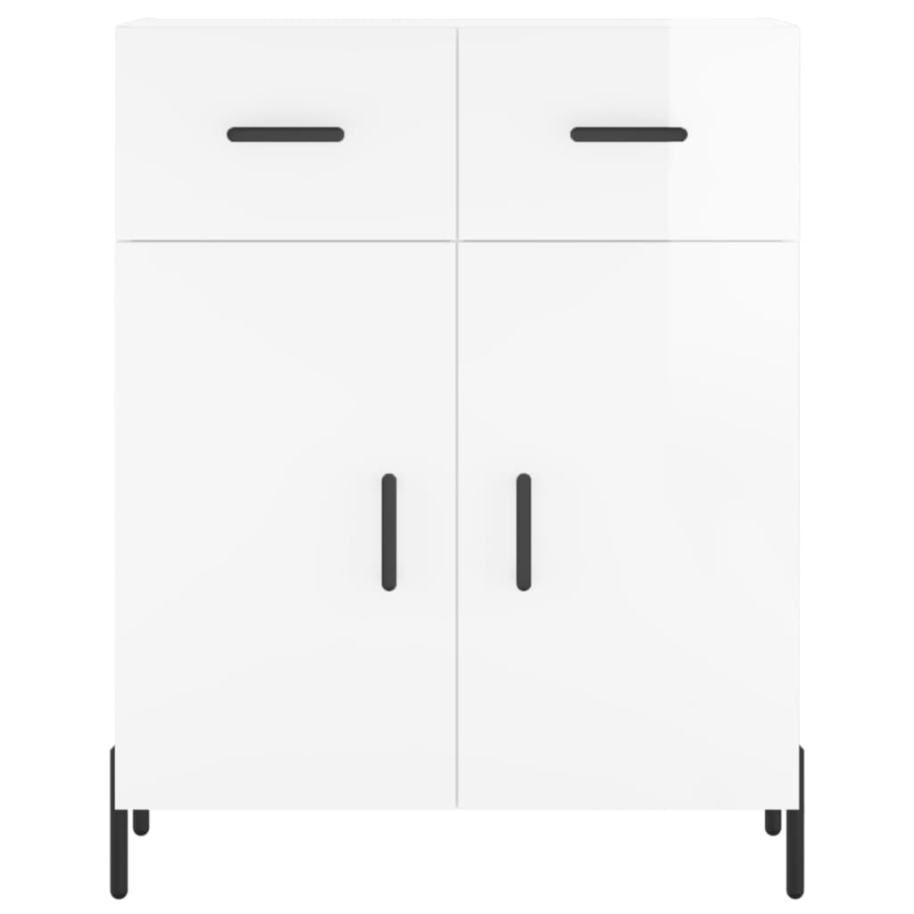 Credenza Bianco Lucido 69,5x34x180 cm in Legno Multistrato 3198155