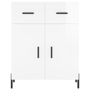 Credenza Bianco Lucido 69,5x34x180 cm in Legno Multistrato 3198155