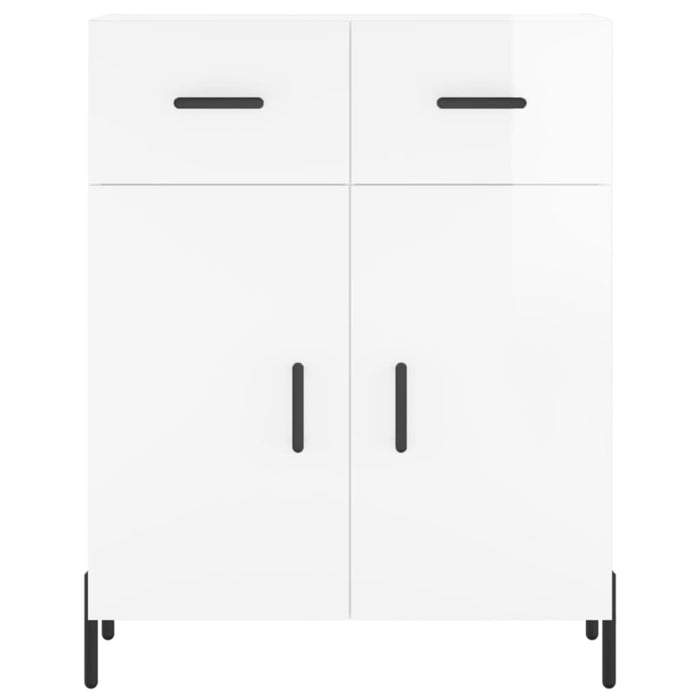 Credenza Bianco Lucido 69,5x34x180 cm in Legno Multistrato 3198155