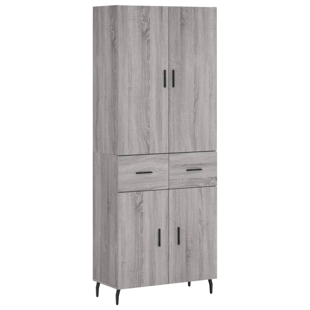 Credenza Grigio Sonoma 69,5x34x180 cm in Legno Multistrato 3198167