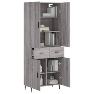 Credenza Grigio Sonoma 69,5x34x180 cm in Legno Multistratocod mxl 125575