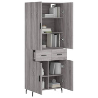 Credenza Grigio Sonoma 69,5x34x180 cm in Legno Multistrato 3198167