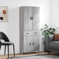 Credenza Grigio Sonoma 69,5x34x180 cm in Legno Multistratocod mxl 125575