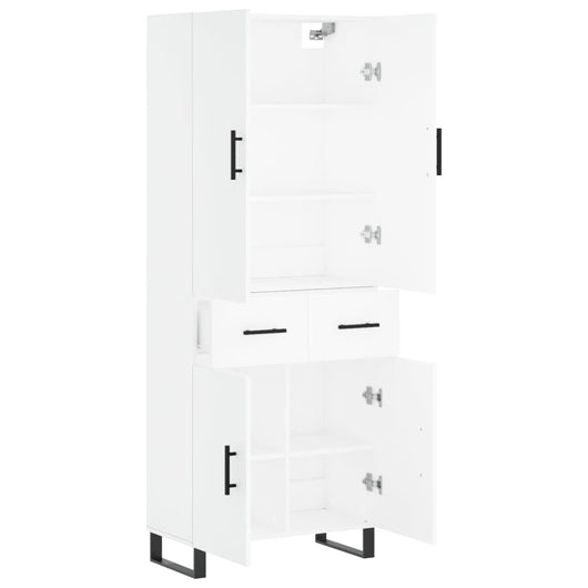 Credenza cassettiera mobile contenitore organizer cucina soggiorno salotto alto 695 x 34 x 180 cm legno ingegnerizzato bianco 02_0032735