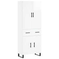 Credenza Bianco Lucido 69,5x34x180 cm in Legno Multistrato 3198171