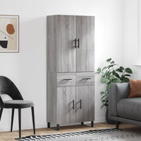 Credenza Grigio Sonoma 69,5x34x180 cm in Legno Multistrato 3198175