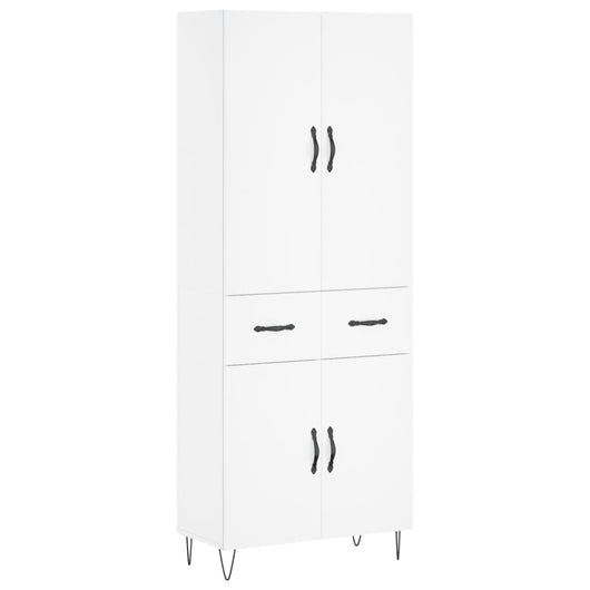 Credenza cassettiera mobile contenitore organizer cucina soggiorno salotto alto 695 x 34 x 180 cm legno ingegnerizzato bianco 02_0032699