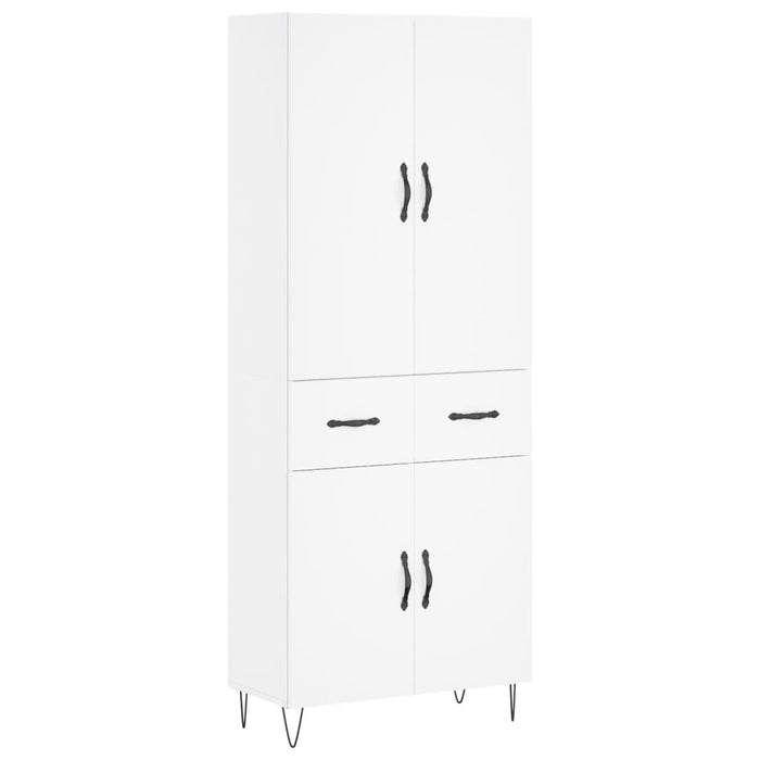 Credenza cassettiera mobile contenitore organizer cucina soggiorno salotto alto 695 x 34 x 180 cm legno ingegnerizzato bianco 02_0032699