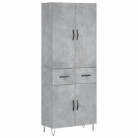Credenza cassettiera mobile contenitore organizer cucina soggiorno salotto alto 695 x 34 x 180 cm legno ingegnerizzato grigio 02_0034701