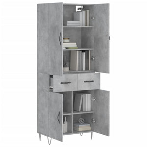 Credenza Grigio Cemento 69,5x34x180 cm in Legno Multistrato 3198181