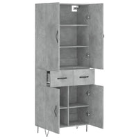 Credenza Grigio Cemento 69,5x34x180 cm in Legno Multistrato 3198181