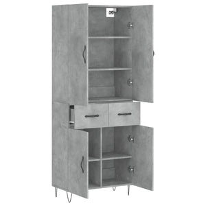 Credenza Grigio Cemento 69,5x34x180 cm in Legno Multistrato 3198181