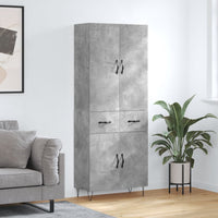 Credenza Grigio Cemento 69,5x34x180 cm in Legno Multistrato 3198181