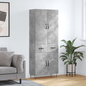 Credenza Grigio Cemento 69,5x34x180 cm in Legno Multistrato 3198181