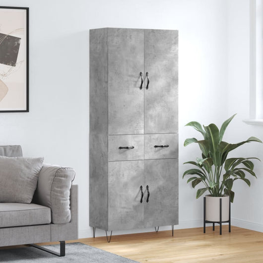 Credenza Grigio Cemento 69,5x34x180 cm in Legno Multistrato 3198181