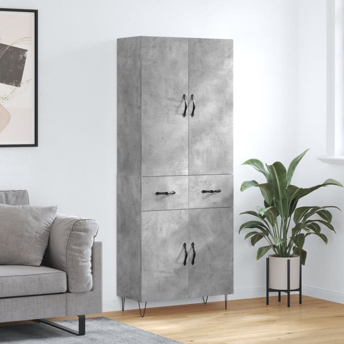 Credenza Grigio Cemento 69,5x34x180 cm in Legno Multistrato 3198181