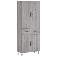 Credenza-Buffet-Armadio da cucina Grigio Sonoma 69,5x34x180 cm in Legno Multistrato 191345