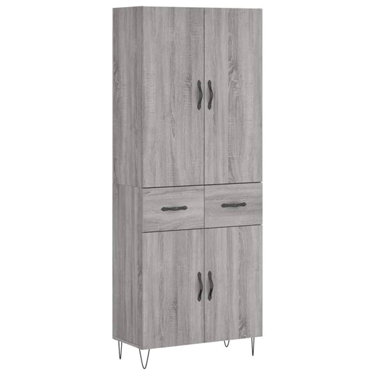 vidaXL Credenza Grigio Sonoma 69,5x34x180 cm in Legno Multistrato