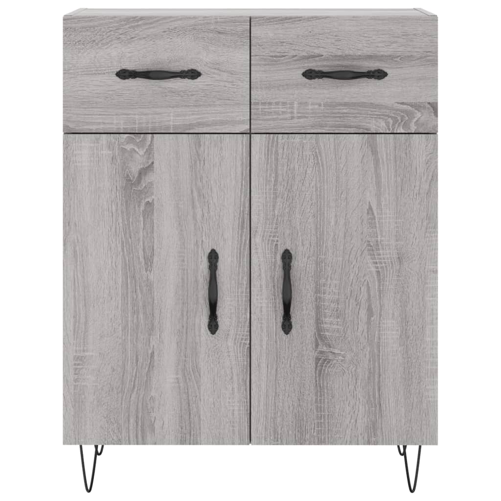 Credenza-Buffet-Armadio da cucina Grigio Sonoma 69,5x34x180 cm in Legno Multistrato 191345