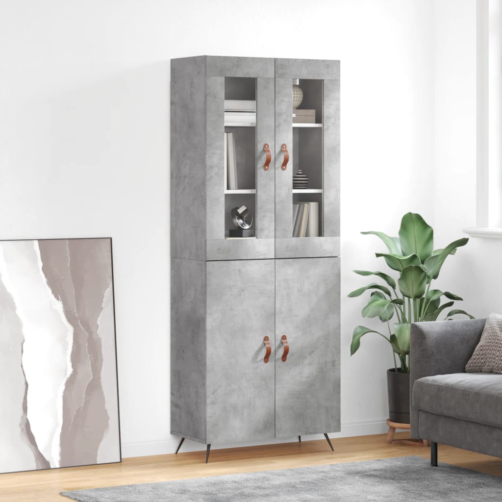 Credenza Grigio Cemento 69,5x34x180 cm in Legno Multistratocod mxl 78082
