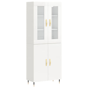 Credenza Bianco Lucido 69,5x34x180 cm in Legno Multistratocod mxl 101532