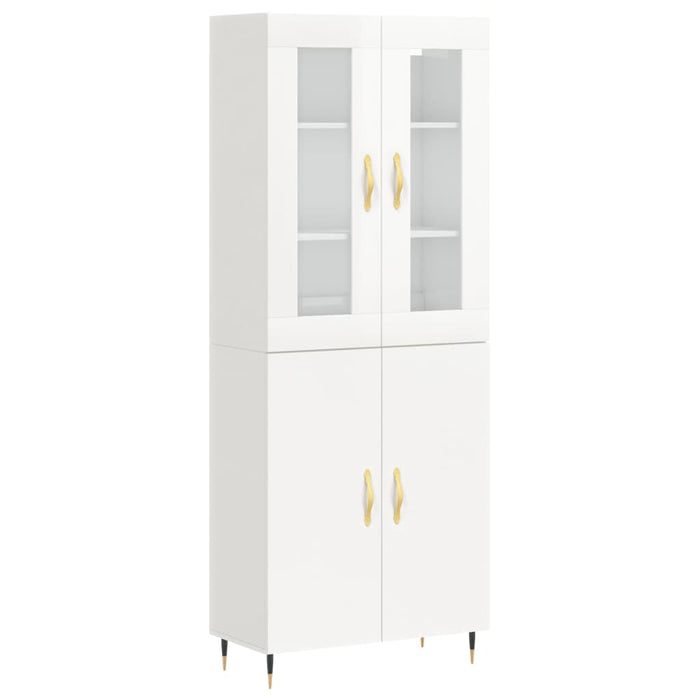 Credenza Bianco Lucido 69,5x34x180 cm in Legno Multistratocod mxl 101532
