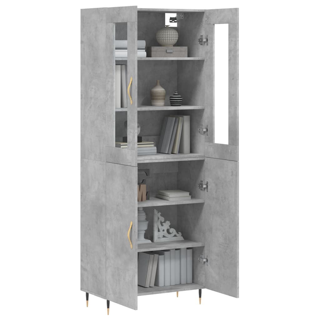 Credenza Grigio Cemento 69,5x34x180 cm in Legno Multistrato 3198197