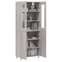 Credenza Grigio Sonoma 69,5x34x180 cm in Legno Multistrato 3198199