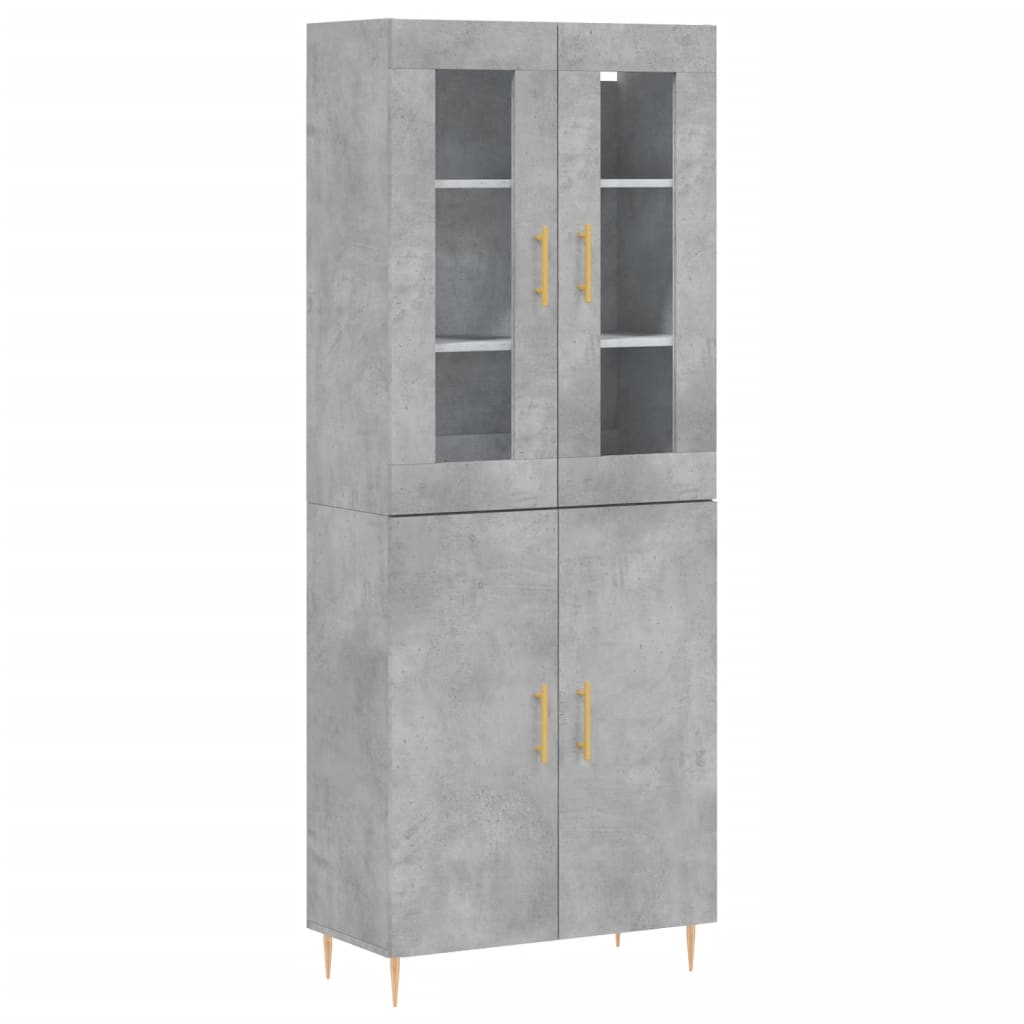 Credenza Grigio Cemento 69,5x34x180 cm in Legno Multistratocod mxl 101516