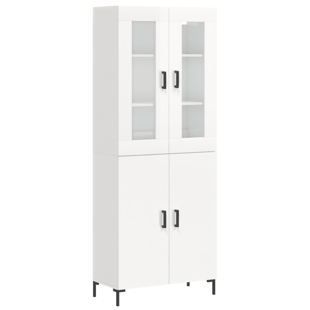 Credenza Bianco Lucido 69,5x34x180 cm in Legno Multistratocod mxl 101922