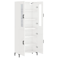 Credenza Bianco Lucido 69,5x34x180 cm in Legno Multistrato 3198211