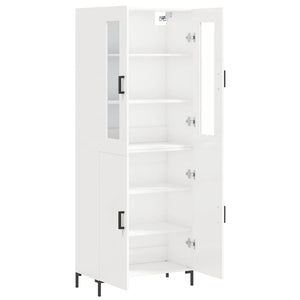 Credenza Bianco Lucido 69,5x34x180 cm in Legno Multistrato 3198211