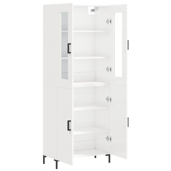 Credenza Bianco Lucido 69,5x34x180 cm in Legno Multistrato 3198211