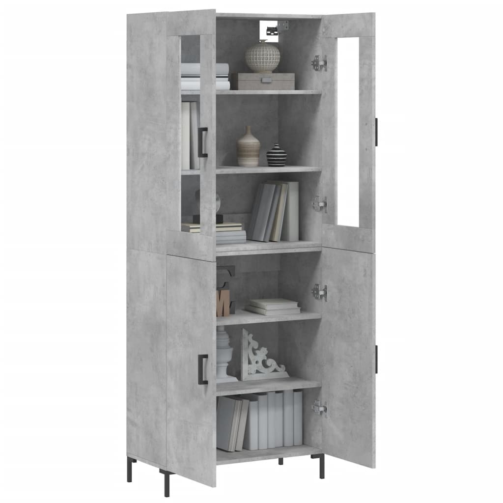 Credenza Grigio Cemento 69,5x34x180 cm in Legno Multistrato 3198213