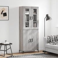 Credenza Grigio Sonoma 69,5x34x180 cm in Legno Multistrato 3198215