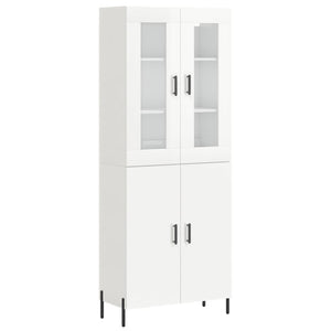 Credenza Bianco Lucido 69,5x34x180 cm in Legno Multistrato 3198219