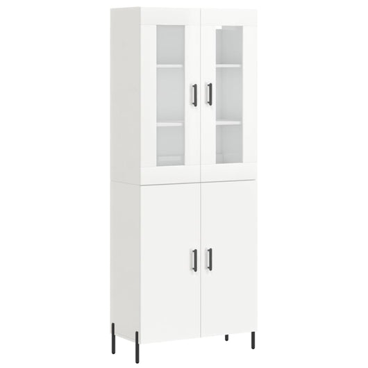 Credenza Bianco Lucido 69,5x34x180 cm in Legno Multistratocod mxl 77898