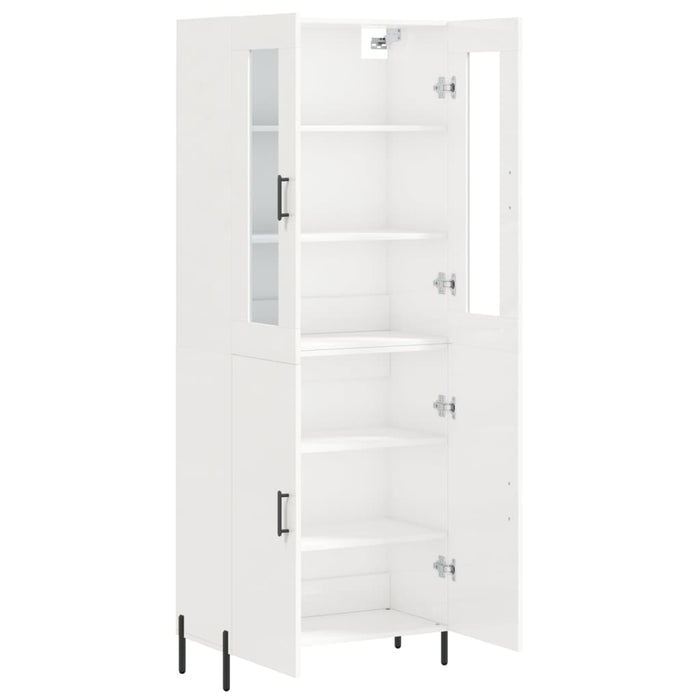 Credenza Bianco Lucido 69,5x34x180 cm in Legno Multistrato 3198219