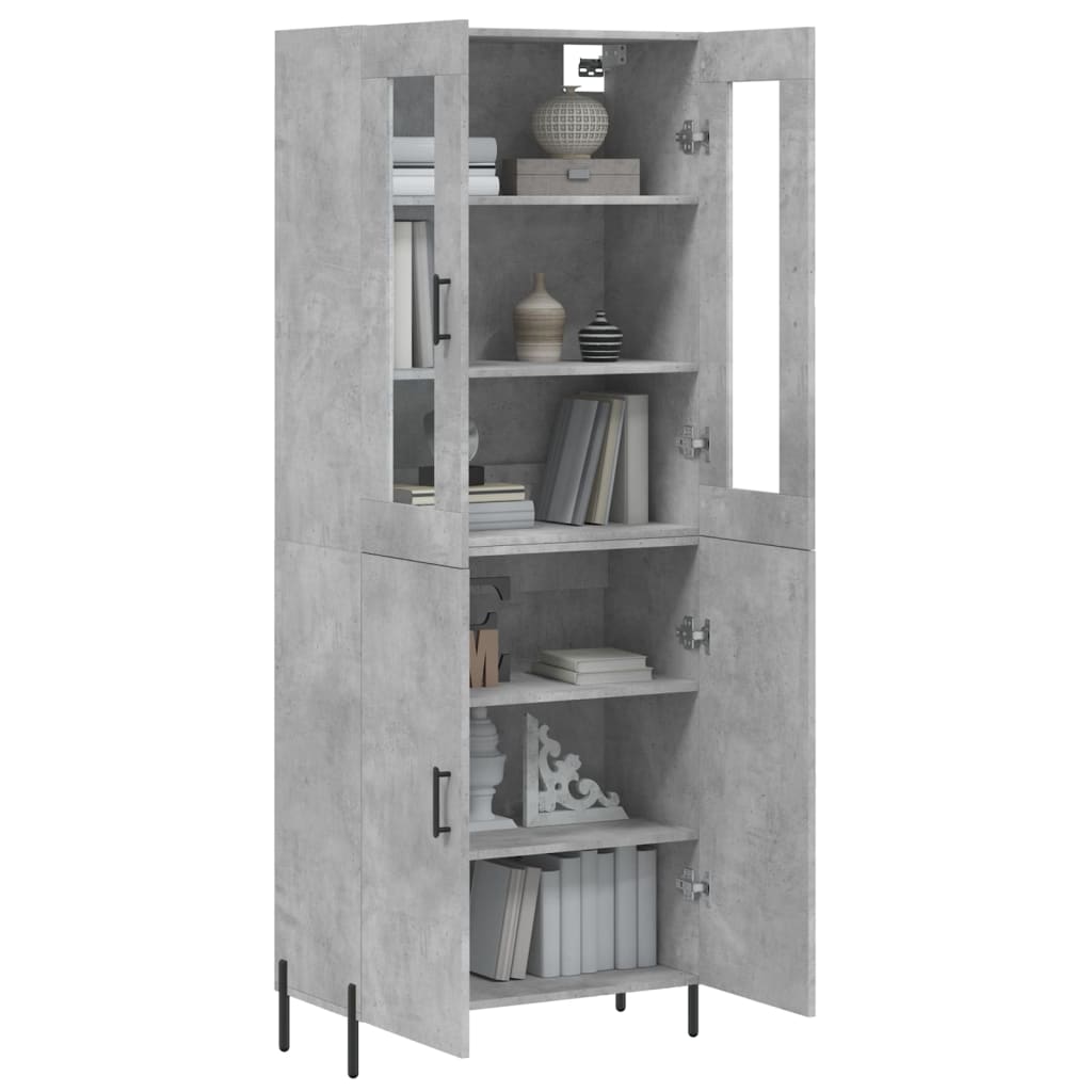 Credenza Grigio Cemento 69,5x34x180 cm in Legno Multistrato 3198221