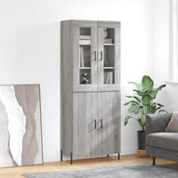 Credenza Grigio Sonoma 69,5x34x180 cm in Legno Multistratocod mxl 125627