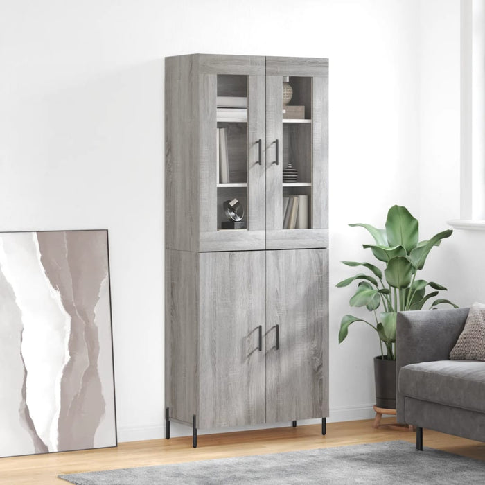 Credenza Grigio Sonoma 69,5x34x180 cm in Legno Multistratocod mxl 125627