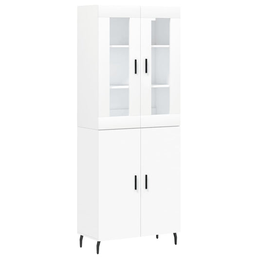 Credenza cassettiera mobile contenitore organizer cucina soggiorno salotto alto 695 x 34 x 180 cm legno ingegnerizzato bianco 02_0032697