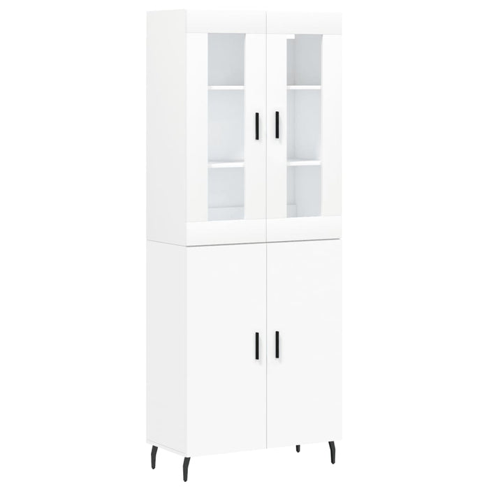 Credenza cassettiera mobile contenitore organizer cucina soggiorno salotto alto 695 x 34 x 180 cm legno ingegnerizzato bianco 02_0032697