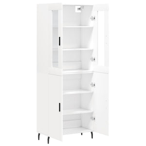 Credenza cassettiera mobile contenitore organizer cucina soggiorno salotto alto 695 x 34 x 180 cm legno ingegnerizzato bianco 02_0032697