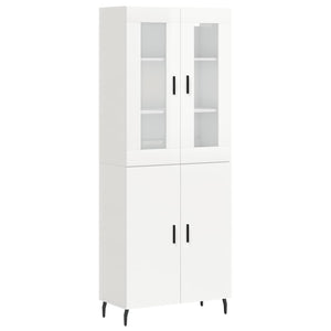 Credenza Bianco Lucido 69,5x34x180 cm in Legno Multistratocod mxl 77526