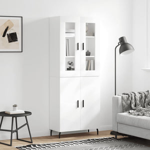 Credenza Bianco Lucido 69,5x34x180 cm in Legno Multistratocod mxl 77526
