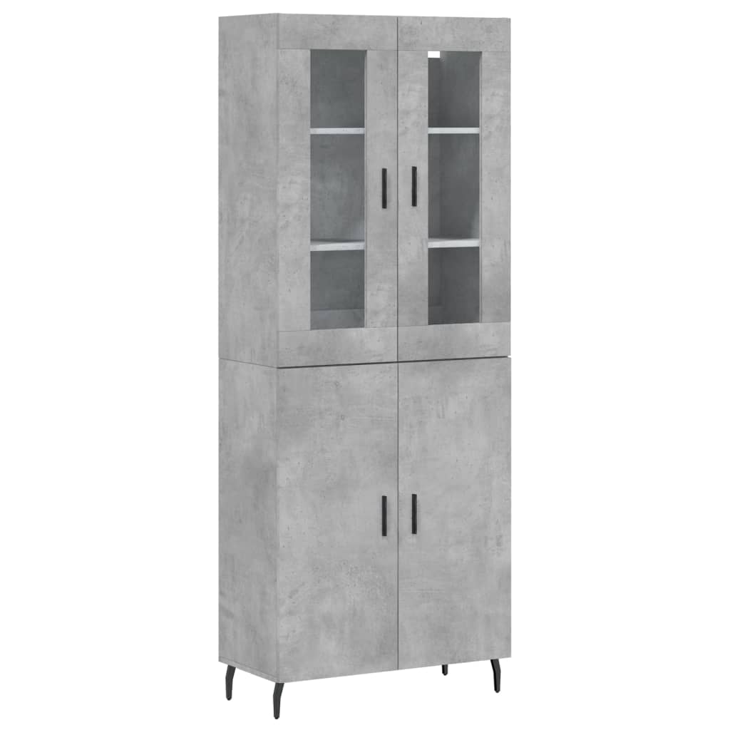 Credenza cassettiera mobile contenitore organizer cucina soggiorno salotto alto 695 x 34 x 180 cm legno ingegnerizzato grigio 02_0034578
