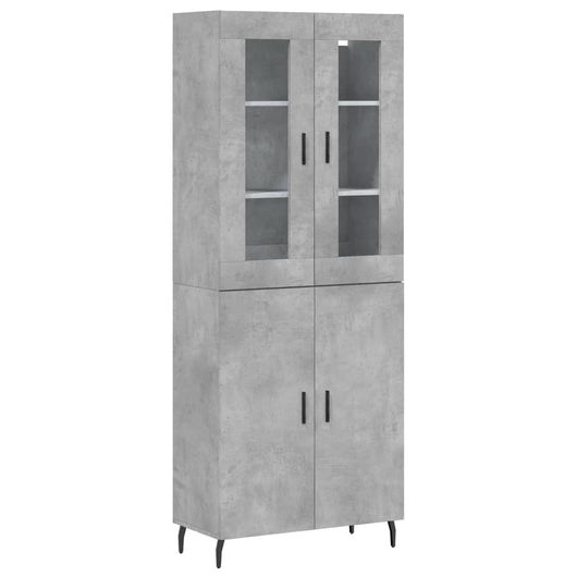 Credenza cassettiera mobile contenitore organizer cucina soggiorno salotto alto 695 x 34 x 180 cm legno ingegnerizzato grigio 02_0034578