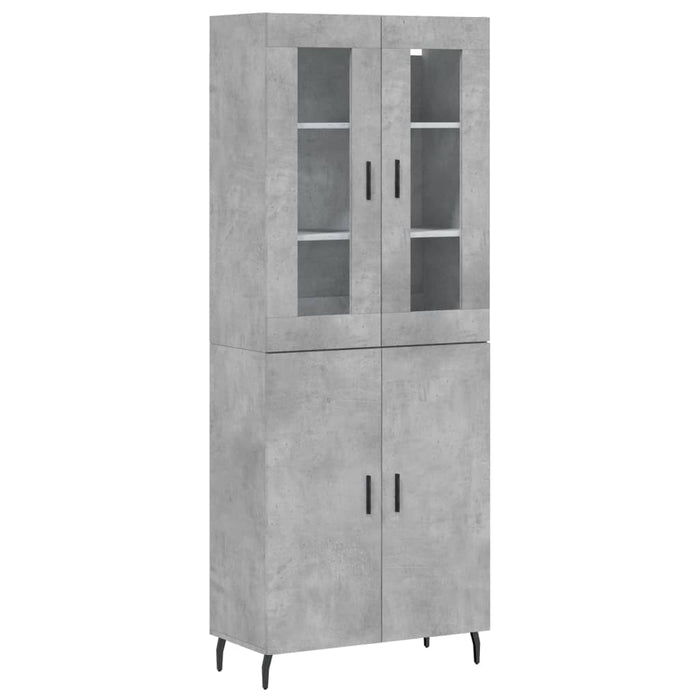 Credenza cassettiera mobile contenitore organizer cucina soggiorno salotto alto 695 x 34 x 180 cm legno ingegnerizzato grigio 02_0034578